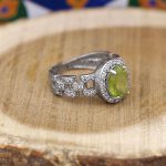 انگشتر زبرجد الماس تراش نقره زنانه طرح صورتی - Image 3