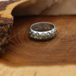 انگشتر زبرجد الماس تراش نقره مردانه طرح حکمت - Image 3