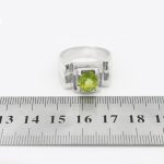 انگشتر زبرجد الماس تراش نقره مردانه دست ساز طرح قدرت - Image 4