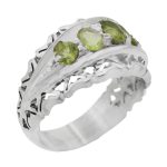 انگشتر زبرجد الماس تراش نقره مردانه طرح عمار