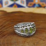 انگشتر زبرجد الماس تراش نقره مردانه طرح عمار - Image 3