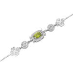 دستبند زبرجد الماس تراش نقره زنانه طرح فرنوش