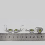 نیم ست زبرجد الماس تراش نقره زنانه طرح رامدخت - Image 3