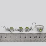 نیم ست زبرجد الماس تراش نقره زنانه طرح رامه - Image 2