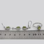 نیم ست زبرجد الماس تراش نقره زنانه طرح راوک - Image 4