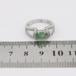 انگشتر زمرد الماس تراش نقره زنانه طرح پروانه - Image 4