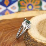 انگشتر زمرد الماس تراش نقره زنانه طرح فرناز - Image 3