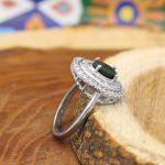 انگشتر زمرد الماس تراش نقره زنانه طرح تارا - Image 2