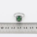 انگشتر زمرد الماس تراش نقره زنانه طرح آندیا - Image 4