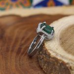 انگشتر زمرد الماس تراش نقره زنانه طرح آندیا - Image 2