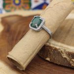 انگشتر زمرد الماس تراش نقره زنانه طرح آندیا - Image 3