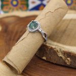 انگشتر زمرد الماس تراش نقره زنانه طرح رکسانا - Image 2