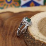 انگشتر زمرد الماس تراش نقره زنانه طرح رکسانا - Image 3