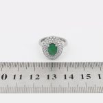 انگشتر زمرد الماس تراش نقره زنانه طرح مه لقا - Image 4