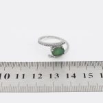 انگشتر زمرد الماس تراش نقره زنانه طرح کاترین - Image 4