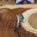 انگشتر زمرد الماس تراش نقره زنانه طرح کاترین - Image 2