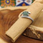 انگشتر زمرد الماس تراش نقره زنانه طرح کاترین - Image 3