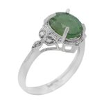 انگشتر زمرد الماس تراش نقره زنانه طرح نانسی