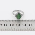 انگشتر زمرد الماس تراش نقره زنانه طرح نانسی - Image 4