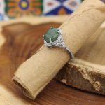 انگشتر زمرد الماس تراش نقره زنانه طرح نانسی - Image 2