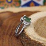 انگشتر زمرد الماس تراش نقره زنانه طرح نانسی - Image 3