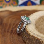 انگشتر زمرد الماس تراش نقره زنانه طرح پریسا - Image 2