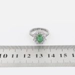 انگشتر زمرد الماس تراش نقره زنانه طرح پریسا - Image 4