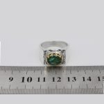 انگشتر زمرد الماس تراش نقره مردانه طرح کافی - Image 5