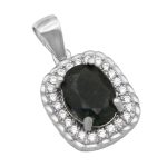 گردنبند زمرد الماس تراش نقره زنانه طرح قناری