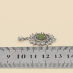 گردنبند زمرد الماس تراش نقره زنانه طرح ترنم - Image 4