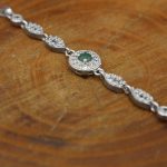 دستبند زمرد الماس تراش نقره زنانه طرح بهنوش - Image 2