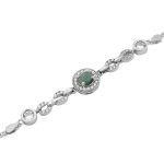 دستبند زمرد الماس تراش نقره زنانه طرح عاطفه