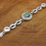 دستبند زمرد الماس تراش نقره زنانه طرح عاطفه - Image 2