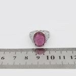 انگشتر یاقوت سرخ الماس تراش نقره زنانه طرح بنفشه - Image 4