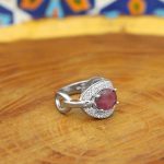انگشتر یاقوت سرخ الماس تراش نقره زنانه طرح ملانیا - Image 2