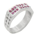 انگشتر یاقوت سرخ نقره مردانه دست ساز طرح رادین