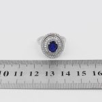 انگشتر یاقوت کبود الماس تراش نقره زنانه طرح صالحه - Image 4