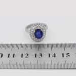 انگشتر یاقوت کبود الماس تراش نقره زنانه طرح هنگامه - Image 4