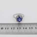 انگشتر یاقوت کبود الماس تراش نقره زنانه طرح زهره - Image 4