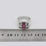 انگشتر یاقوت سرخ الماس تراش نقره مردانه دست ساز طرح طلوع - Image 5