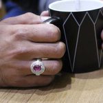 انگشتر یاقوت سرخ الماس تراش نقره مردانه دست ساز طرح سپهر - Image 5