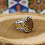 انگشتر الکساندریت الماس تراش نقره مردانه طرح روزبه - Image 2