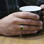 انگشتر الکساندریت الماس تراش نقره مردانه طرح حقیقت - Image 5