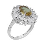 انگشتر الکساندریت الماس تراش نقره زنانه طرح شهناز