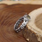 انگشتر الکساندریت الماس تراش نقره زنانه طرح نهال - Image 3