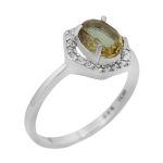 انگشتر الکساندریت الماس تراش نقره زنانه طرح سمیرا