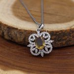 گردنبند الکساندریت الماس تراش نقره زنانه طرح راسن - Image 3