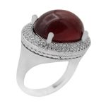 انگشتر گارنت نقره زنانه طرح ایراندخت