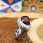 انگشتر گارنت نقره زنانه طرح ایراندخت - Image 2