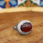 انگشتر گارنت نقره زنانه طرح ایراندخت - Image 3